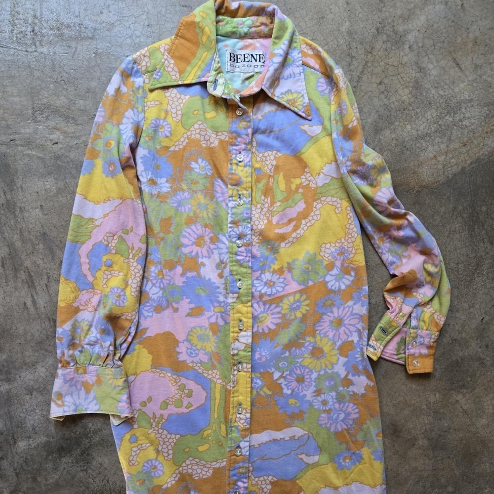 Vintage Beene Bazaar Psychedelic Mini Dress S